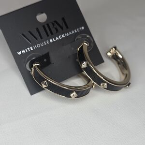 White House Black Market Black and Gold Hoop Earrings